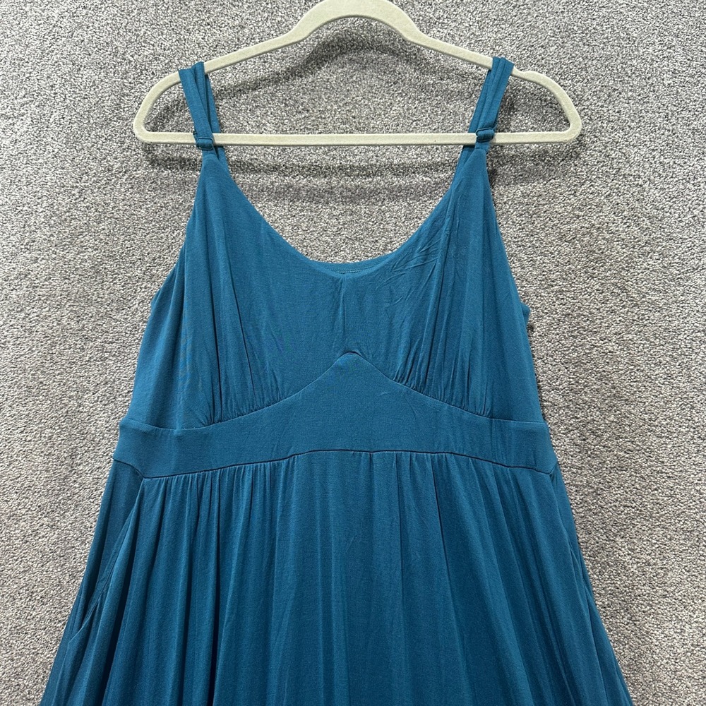 Torrid Supersoft Tiered Maxi Dress Women 1X 14/16 Blue V-Neck Adjustable Straps - Picture 6 of 11